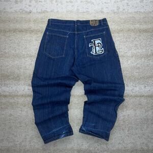 Vintage Y2K Skater Wide Leg Jeans 42x34 Baggy Dark Wash Evolution 72 Denim Rap